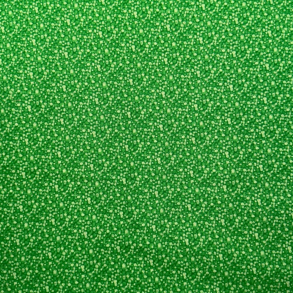Vintage Green on Green Micro Splatter Print Cotton Fabric - 1/2 Yard